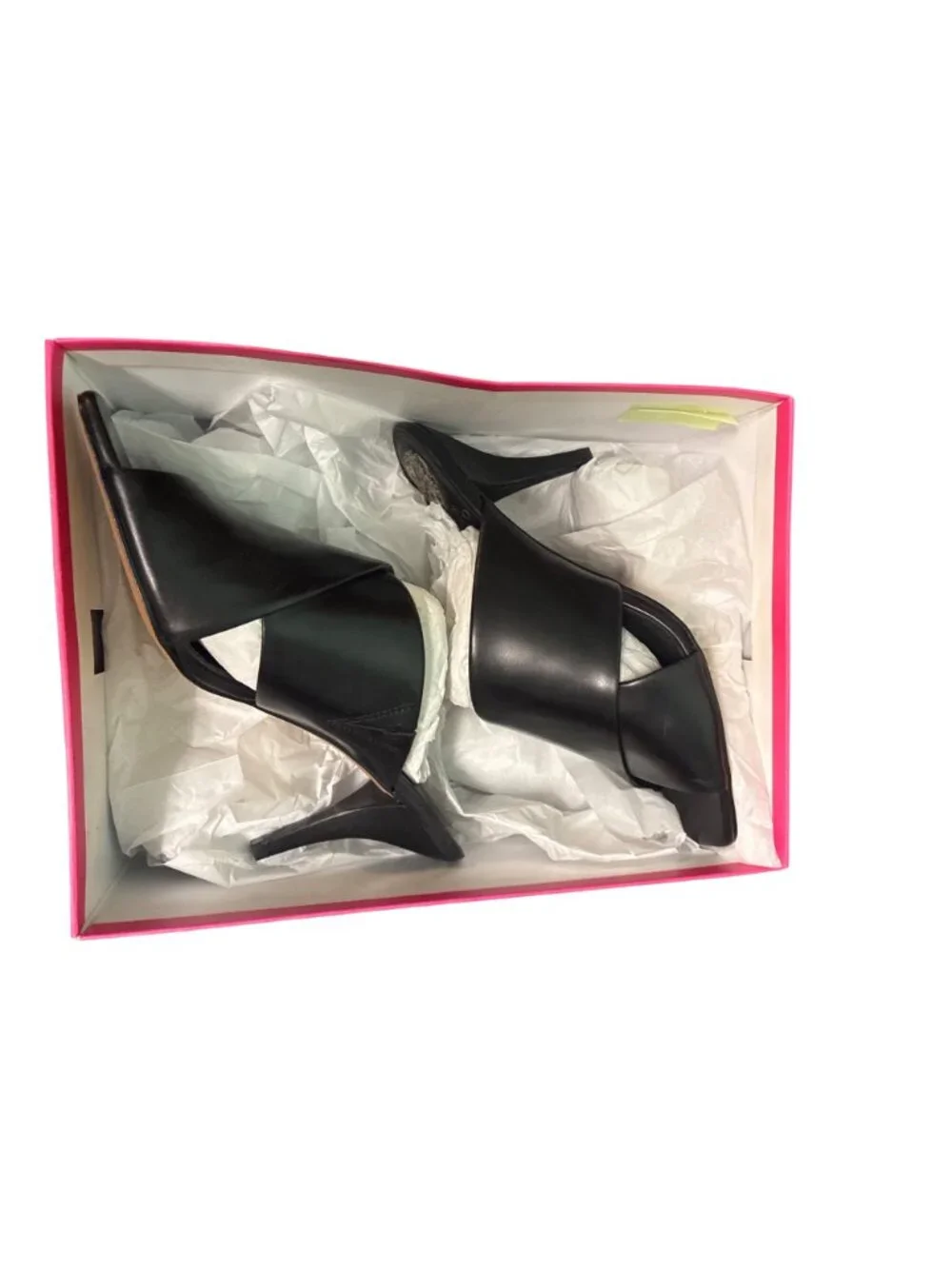 Vince Camuto REHNYA Black  Criss-Cross Leather Sandals‎ Heel 9 w/Box